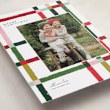 "Knitted Plaid" - Holiday Cards in Gumdrop by Carrie ONeal - Detail