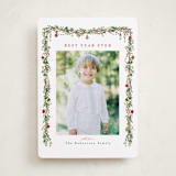 "Pine Garland" - Holiday Cards in Holly Berry by Susan Moyal - Front