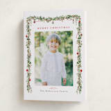 "Pine Garland" - Holiday Cards in Holly Berry by Susan Moyal - Folded Card