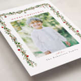 "Pine Garland" - Holiday Cards in Holly Berry by Susan Moyal - Detail