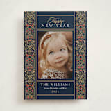 "Ornate Scroll" - Holiday Cards in Royal by leslie hamer - Front