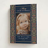 "Ornate Scroll" - Holiday Cards in Royal by leslie hamer - Folded Card