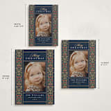 "Ornate Scroll" - Holiday Cards in Royal by leslie hamer - Formats Available
