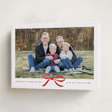 "Crimson Bow" - Holiday Cards in Crimson by Olivia Kanaley Inman - Folded Card