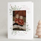 "Foliage Flourish" - Holiday Cards in Holly Berry by Everett Paper Goods - Folded Card