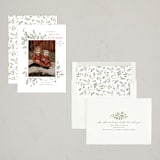 "Foliage Flourish" - Holiday Cards in Holly Berry by Everett Paper Goods - Assembled