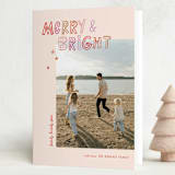 "Hand Lettered Love" - Holiday Cards in Blush by Ampersand Design Studio - Folded Card