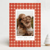"Gingham Plaid" - Holiday Cards in Santa Suit by Wildfield Paper Co - Front