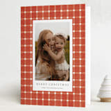 "Gingham Plaid" - Holiday Cards in Santa Suit by Wildfield Paper Co - Folded Card