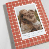 "Gingham Plaid" - Holiday Cards in Santa Suit by Wildfield Paper Co - Detail