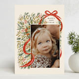 "Red Ribbon" - Holiday Cards in Ivory by iamtanya - Front