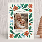 "flower drop" - Holiday Cards in Santa Suit by Jen Owens - Front