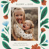 "flower drop" - Holiday Cards in Santa Suit by Jen Owens - Detail