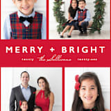 "Merry + Bright" - Holiday Cards in Rudolph by Hudson meet Rose - Detail