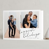 "Twice as Happy" - Holiday Cards in Chimney Coal by Kaydi Bishop - Folded Card