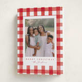 "Merry Gingham" - Holiday Cards in Santa Suit by Brooke Chandler - Folded Card
