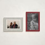 "Boldly Merry" - Holiday Cards in Garnet by Karen Kaul - Photo Orientation Options