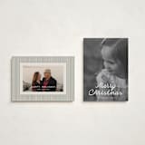 "Script Note" - Holiday Cards in Cotton by Baumbirdy - Photo Orientation Options