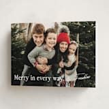 "Merry In Every Way" - Holiday Cards in Snow by Paper Raven Co. - Folded Card