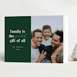 "Family is a gift" - Holiday Cards in Juniper by Jessica Corliss - Folded Card