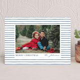 "watercolor stripes" - Holiday Cards in Navy by Lindsay Kelly Art - Front