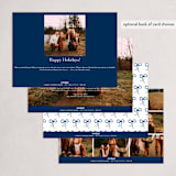 "watercolor stripes" - Holiday Cards in Navy by Lindsay Kelly Art - Back of Card Options