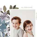 "Joyful Blooming Boughs" - Holiday Cards in Dusty Blue by Grace Kreinbrink - Detail