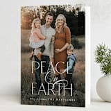 "Peace Script" - Holiday Cards in Ivory by Brooke Chandler - Folded Card