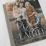 "Peace Script" - Holiday Cards in Ivory by Brooke Chandler - Detail