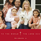 "Pure Joy To The World" - Holiday Cards in Cranberry by fatfatin - Detail