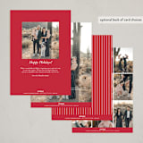 "Stripe Edge" - Holiday Cards in Snow by Amy Kross - Back of Card Options