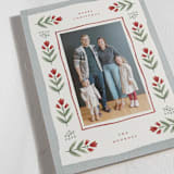 "Folk Border" - Holiday Cards in Poinsettia by Wildfield Paper Co - Detail