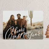 "Side Swept Hand Lettered joy" - Holiday Cards in Snow by Jackie Crawford - Front