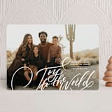 "Side Swept Hand Lettered joy" - Holiday Cards in Snow by Jackie Crawford - Front