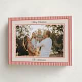 "Little Stripes" - Holiday Cards in Ruby by Annie Shapiro - Folded Card