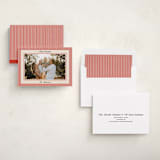 "Little Stripes" - Holiday Cards in Ruby by Annie Shapiro - Assembled