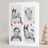 "Joyful Rejoicing" - Holiday Cards in Cranberry by Chelsea Petaja - Folded Card