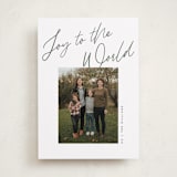 "Joy the the World Scripted" - Holiday Cards in Pine by Pixel and Hank - Front