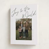 "Joy the the World Scripted" - Holiday Cards in Pine by Pixel and Hank - Folded Card