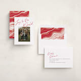"Joy the the World Scripted" - Holiday Cards in Cranberry by Pixel and Hank - Assembled