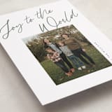 "Joy the the World Scripted" - Holiday Cards in Pine by Pixel and Hank - Detail
