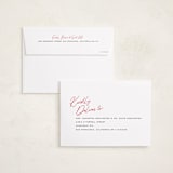"Joy the the World Scripted" - Holiday Cards in Cranberry by Pixel and Hank - FREE Recipient Addressing