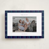 "Plaid Peace" - Holiday Cards in Navy by Makewells - Front