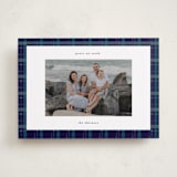 "Plaid Peace" - Holiday Cards in Navy by Makewells - Front