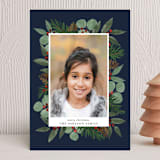 "Festive Holiday Foliage" - Holiday Cards in Navy by Brooke Chandler - Front