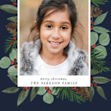 "Festive Holiday Foliage" - Holiday Cards in Navy by Brooke Chandler - Detail