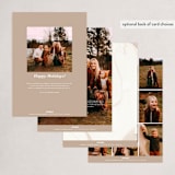 "Modern Marble" - Holiday Cards in Almond by Kate Ahn - Back of Card Options