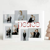 "Peace" - Holiday Cards in Mulled Wine by Erin German - Folded Card