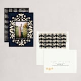 "Peace with Ferns" - Holiday Cards in Navy by Lisa Nelson - Assembled