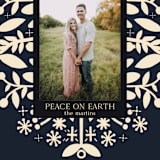 "Peace with Ferns" - Holiday Cards in Navy by Lisa Nelson - Detail